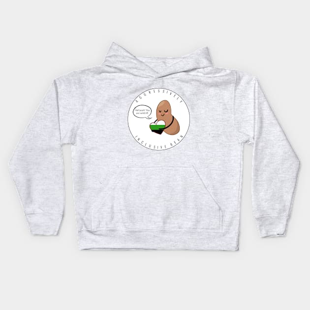 Neutrois Pride: Aggressively Inclusive Bean Kids Hoodie by Bri the Bearded Spoonie Babe